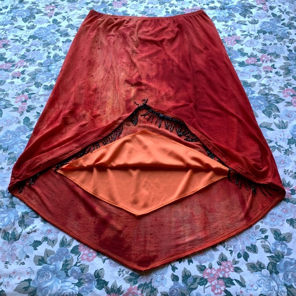 Ombre Tie-Dye Skirt With Beaded Chevron Hem - Picture 3 of 6